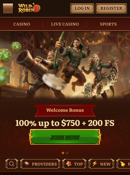 Wild Robin Casino Mobile screenshot